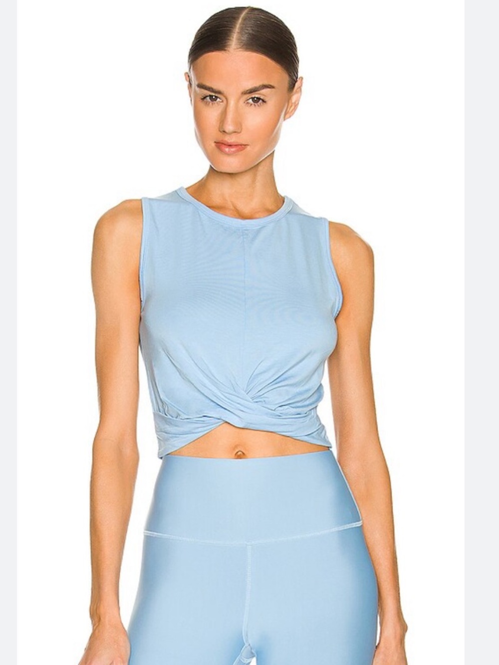 Alo Yoga Blue Skies Twist Crop Cover Tank Top XS